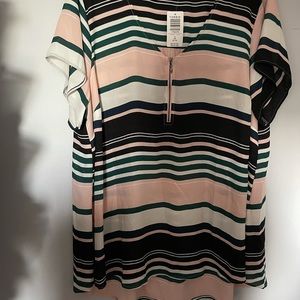 Torrid colour block striped blouse